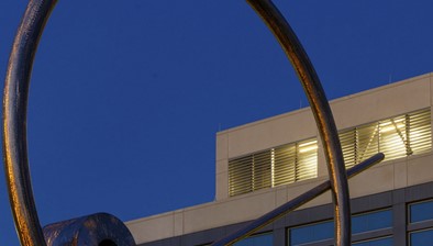 An art structure at IUPUI.